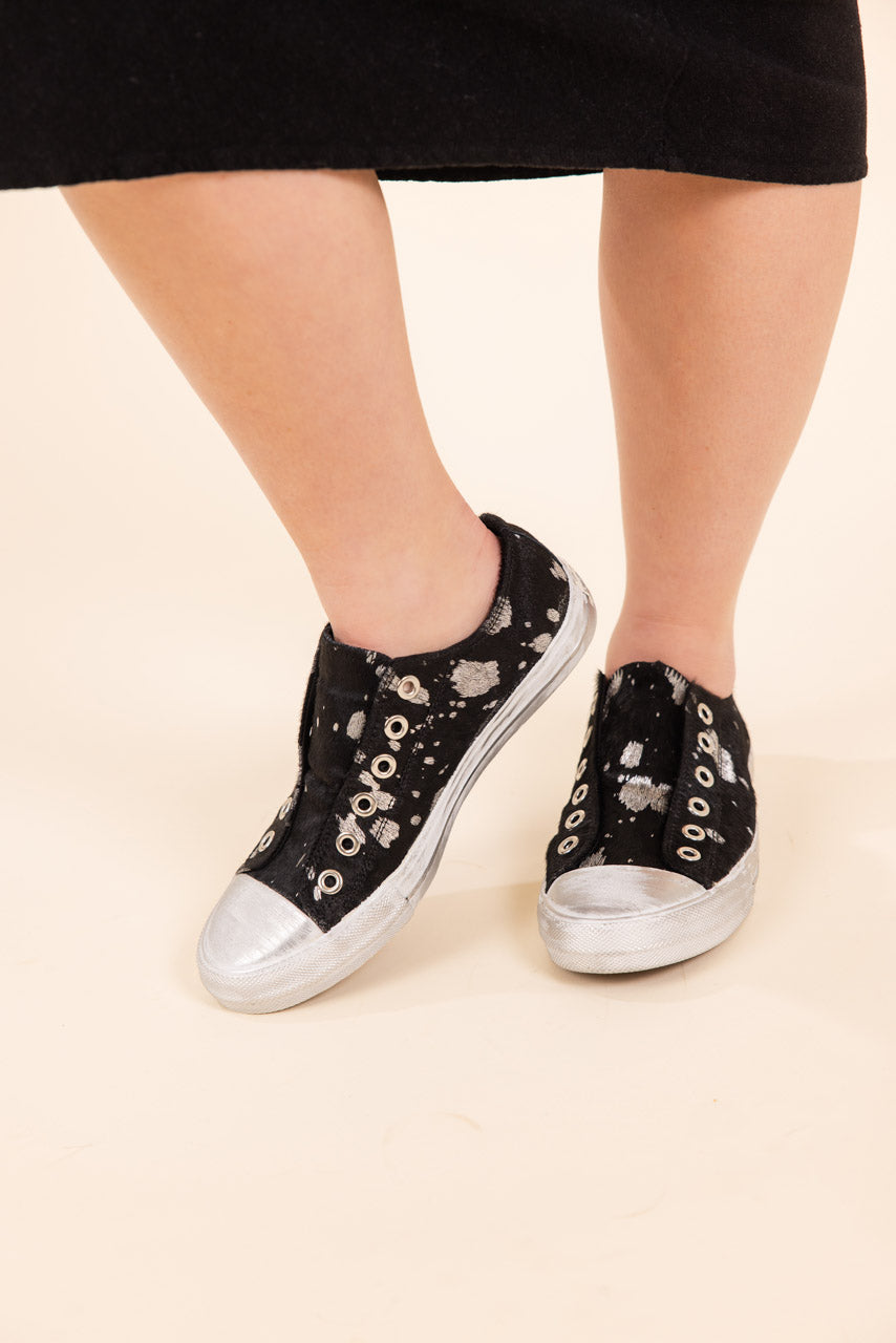 Shalomar Leopard Print Sneaker Black Cowhide Upper Naughty Monkey